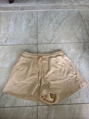 Secret Treasures Beige Terry Drawstring Athletic Shorts